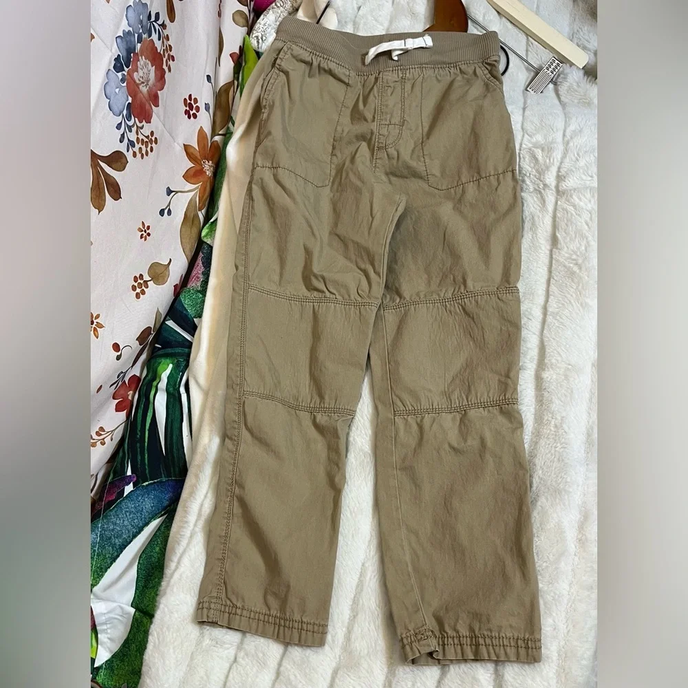 Carters Kids 7 Khaki Utility Straight Classic Simple Pants Pull On Comfy Spring
